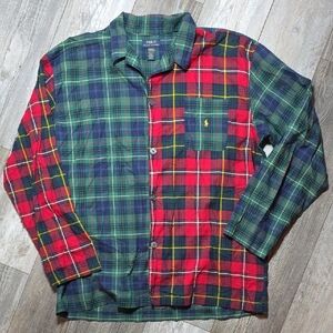 Polo Ralph Lauren | Men's Cotton Flannel Pajama Shirt, Patchwork Button-down